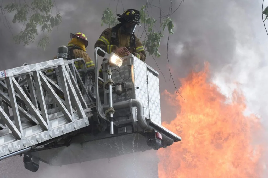 SCBA mask and air tank equipment